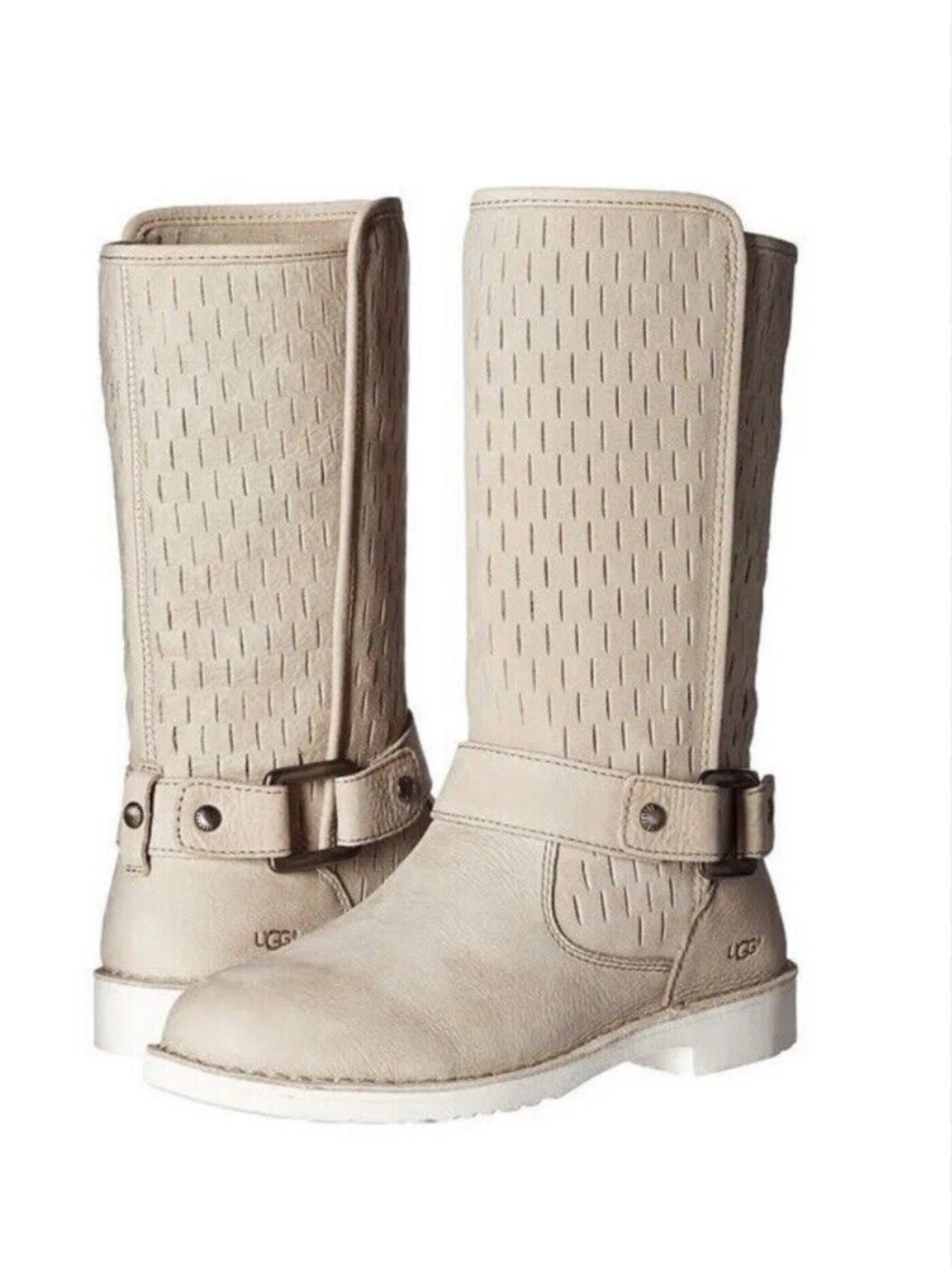 NWOT UGG AUSTRALIA SHANI UGGPURE BOOTS LINED BEIGE TOPSTITCHED BOOT